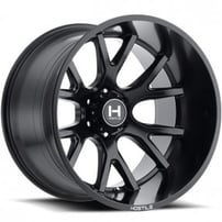 24" Hostile Wheels H113 Rage Satin Black Off-Road Rims