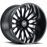 24" Hostile Wheels H114 Fury Satin Black Off-Road Rims