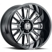 22" Hostile Wheels H115 Predator Gloss Black with Milled Accents Off-Road Rims