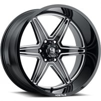 20" Hostile Wheels H117 Venom Gloss Black with Milled Accents Off-Road Rims