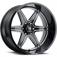 24" Hostile Wheels H117 Venom Gloss Black with Milled Accents Off-Road Rims