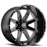 24" Hostile Wheels H109 Alpha Gloss Black with Milled Accents Off-Road Rims