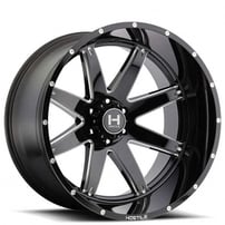 22" Hostile Wheels H109 Alpha Gloss Black with Milled Accents Off-Road Rims