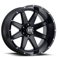 22" Hostile Wheels H109 Alpha Satin Black Off-Road Rims
