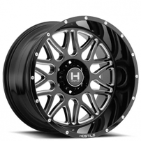 22" Hostile Wheels H111 Blaze Gloss Black with Milled Accents Off-Road Rims