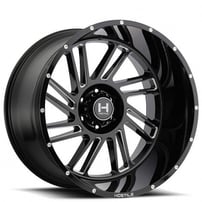 24" Hostile Wheels H110 Stryker Gloss Black with Milled Accents Off-Road Rims