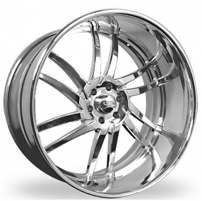 22" Intro Wheels Lince Exposed 6 Polished Welded Billet Rims