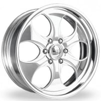 20" Intro Wheels Scorpion Exposed 6 Polished Welded Billet Rims