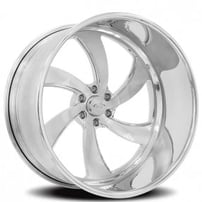 22" Intro Wheels Twisted Blade Exposed 6 Polished Welded Billet Rims
