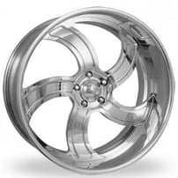 19" Intro Wheels Twisted Flow Exposed 5 Polished Welded Billet Rims