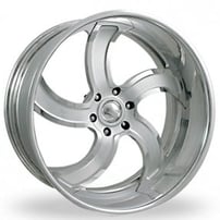 22" Intro Wheels Twisted Flow Exposed 6 Polished Welded Billet Rims