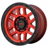 17" KMC Wheels KM544 Mesa Candy Red with Black Lip Off-Road Rims