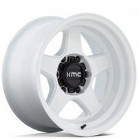 17" KMC Wheels KM728 Lobo Gloss White Off-Road Rims