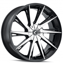 24" Kraze Wheels 144 Swagg Black Machined Rims