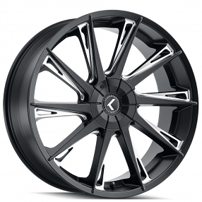 24" Kraze Wheels 144 Swagg Satin Black Milled Rims