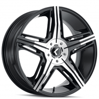 22x8.5" Kraze Wheels 158 Hype Black Machined Rims