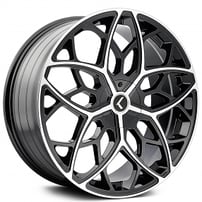 22x8.5" Kraze Wheels 184 Ricochet Black Machined Rims