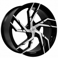 20" Staggered Lexani Wheels Alpha Gloss Black Machined Rims
