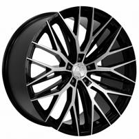 20" Staggered Lexani Wheels Aries Black Machined Rims 