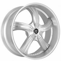 24" Lexani Wheels Cinco Silver Machined Rims