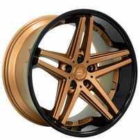 22" Staggered Lexani Wheels Ekko Bronze with Black Lip Rims 