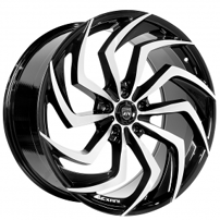 24" Lexani Wheels Shadow Gloss Black Machined Rims 