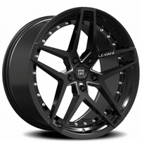 22" Lexani Wheels Spike Gloss Black Rims 