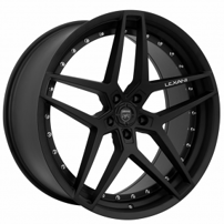 22" Staggered Lexani Wheels Spike Satin Black Rims
