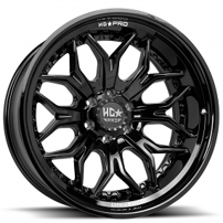 22" Luxxx HD Wheels LHD PRO5 Gloss Black Off-Road Rims