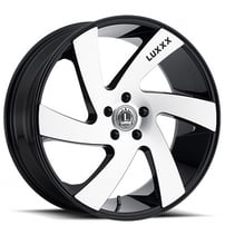 24" Luxxx Alloys Wheels Lux10 Gloss Black Machined Rims