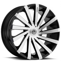 24" Luxxx Alloys Wheels Lux13 Gloss Black Machined Rims