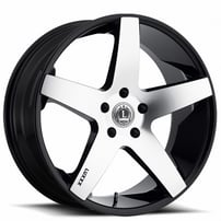 24" Luxxx Alloys Wheels Lux15 Gloss Black with Machined Face Rims