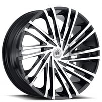 22" Luxxx Alloys Wheels Lux17 Gloss Black Machined Rims