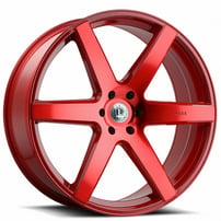 24" Luxxx Alloys Wheels Lux20 Neon Red Rims