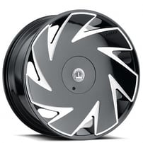24" Luxxx Alloys Wheels Lux21 Gloss Black Milled Rims