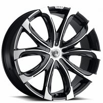 22" Luxxx Alloys Wheels Lux24 Gloss Black Machined Rims