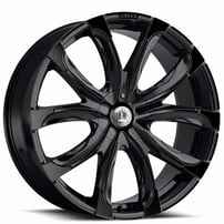 24" Luxxx Alloys Wheels Lux24 Gloss Black Rims
