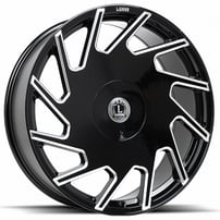22" Luxxx Alloys Wheels Lux25 Gloss Black Milled Rims