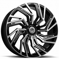 22" Luxxx Alloys Wheels Lux28 Gloss Black Machined Rims