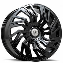 22" Luxxx Alloys Wheels Lux28 Gloss Black Rims