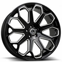 20" Luxxx Alloys Wheels Lux29 Gloss Black Milled Rims