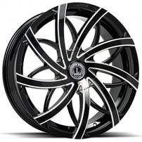 24" Luxxx Alloys Wheels Lux31 Gloss Black Milled Rims