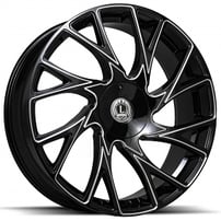 20" Luxxx Alloys Wheels Lux32 Gloss Black Milled Rims