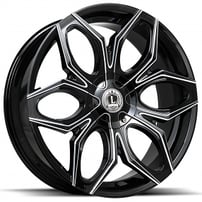 22" Luxxx Alloys Wheels Lux33 Gloss Black Milled Rims