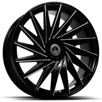 22" Luxxx Alloys Wheels Lux34 Gloss Black Milled Rims