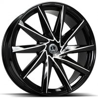 22" Luxxx Alloys Wheels Lux35 Gloss Black Milled Rims