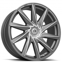 20" Luxxx Alloys Wheels Lux35 Matte Gunmetal Milled Rims