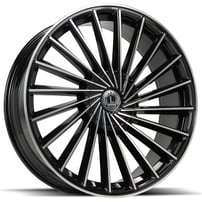 22" Luxxx Alloys Wheels Lux36 Gloss Black Machined Rims