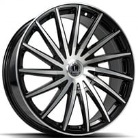 22" Luxxx Alloys Wheels Lux40V Gloss Black Machined Rims