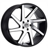 22x8.5" Luxxx Alloys Wheels Lux8 Gloss Black Machined Rims